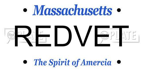 REDVET Massachusetts License Plate