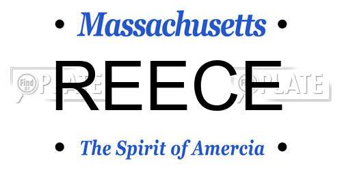 REECE Massachusetts License Plate