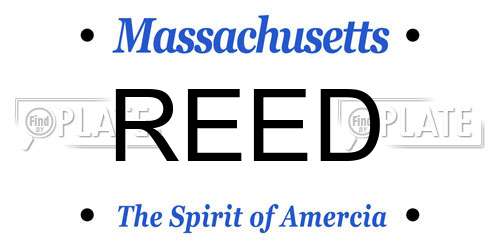 REED Massachusetts License Plate
