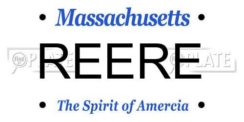 REERE Massachusetts License Plate