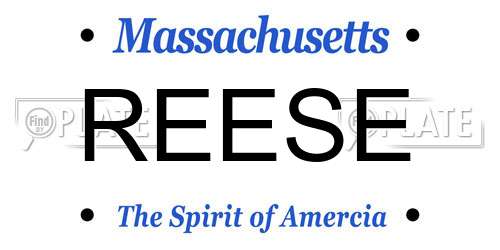 REESE Massachusetts License Plate