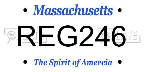 REG246 Massachusetts License Plate