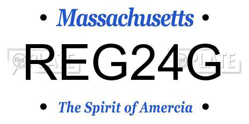 REG24G Massachusetts License Plate