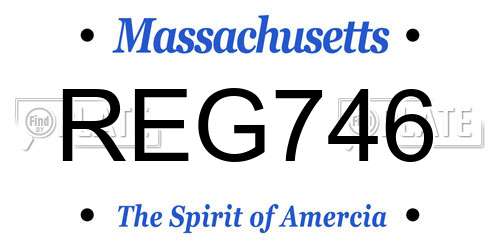 REG746 Massachusetts License Plate