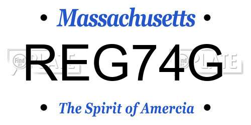 REG74G Massachusetts License Plate