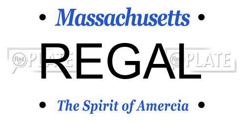 REGAL Massachusetts License Plate