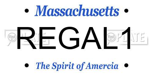 REGAL1 Massachusetts License Plate