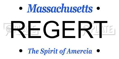 REGERT Massachusetts License Plate