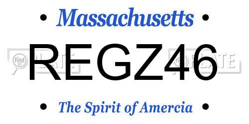 REGZ46 Massachusetts License Plate