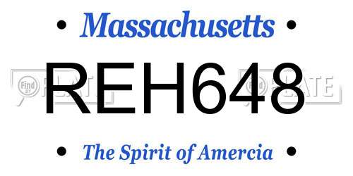REH648 Massachusetts License Plate