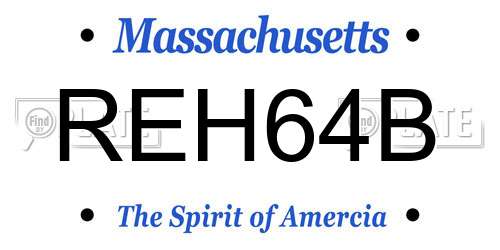 REH64B Massachusetts License Plate