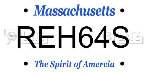 REH64S Massachusetts License Plate