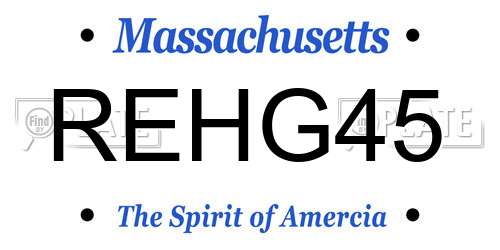 REHG45 Massachusetts License Plate