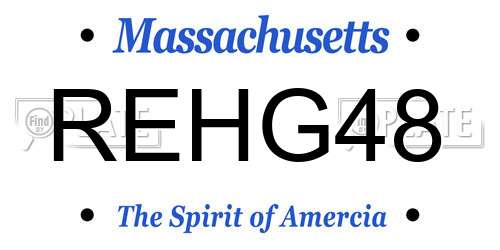 REHG48 Massachusetts License Plate