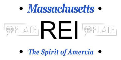 REI Massachusetts License Plate
