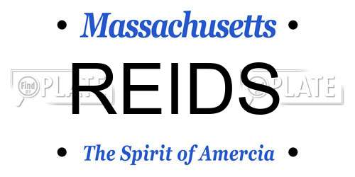 REIDS Massachusetts License Plate