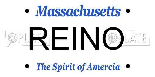 REINO Massachusetts License Plate