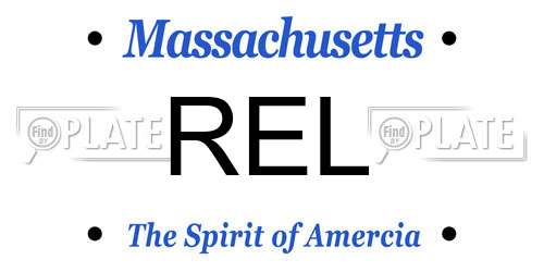 REL Massachusetts License Plate
