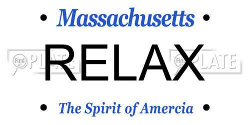 RELAX Massachusetts License Plate