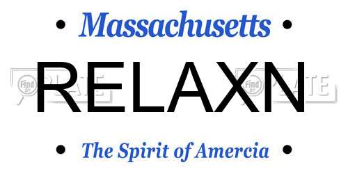 RELAXN Massachusetts License Plate