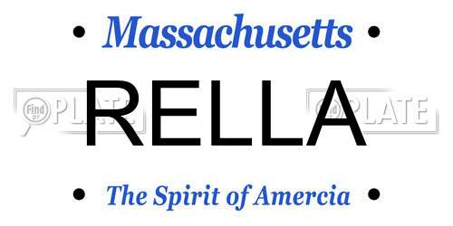 RELLA Massachusetts License Plate