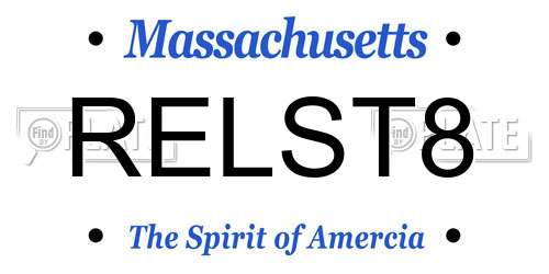RELST8 Massachusetts License Plate