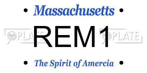 REM1 Massachusetts License Plate