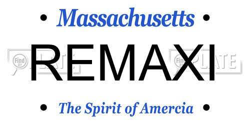 REMAXI Massachusetts License Plate