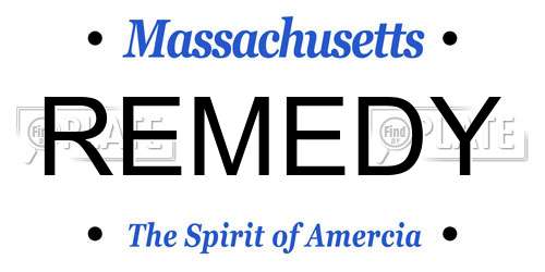 REMEDY Massachusetts License Plate