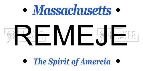 REMEJE Massachusetts License Plate