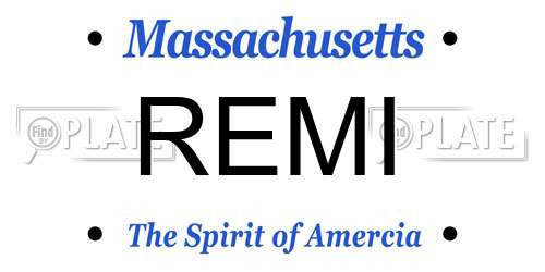 REMI Massachusetts License Plate