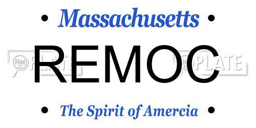 REMOC Massachusetts License Plate