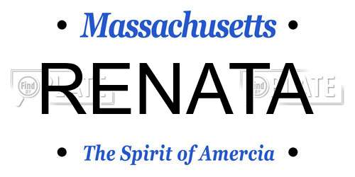 RENATA Massachusetts License Plate