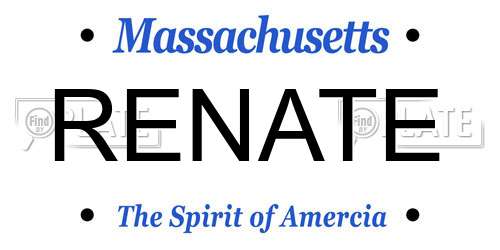 RENATE Massachusetts License Plate