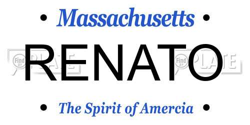 RENATO Massachusetts License Plate