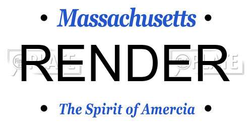 RENDER Massachusetts License Plate