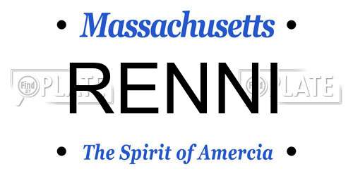 RENNI Massachusetts License Plate