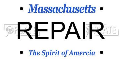 REPAIR Massachusetts License Plate