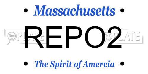 REPO2 Massachusetts License Plate