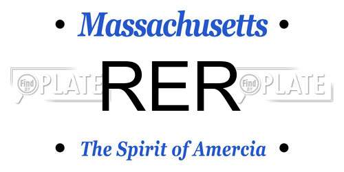 RER Massachusetts License Plate