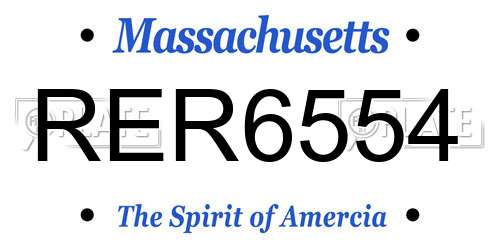RER6554 Massachusetts License Plate