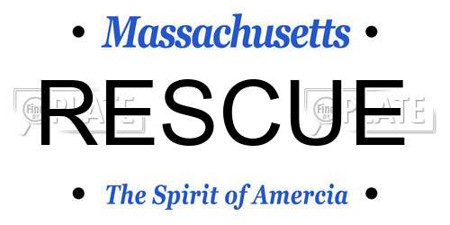 RESCUE Massachusetts License Plate