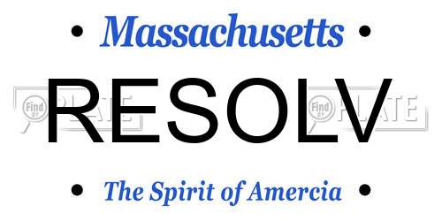 RESOLV Massachusetts License Plate