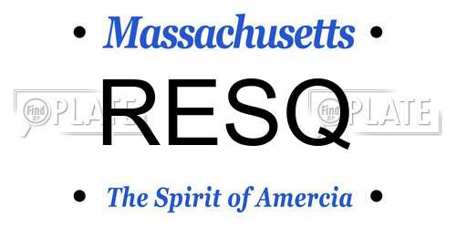 RESQ Massachusetts License Plate