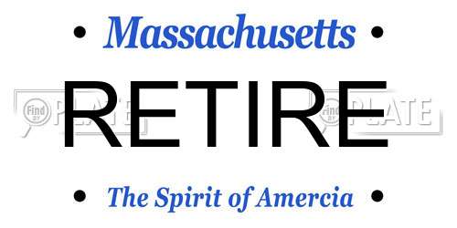 RETIRE Massachusetts License Plate