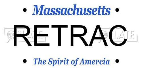 RETRAC Massachusetts License Plate