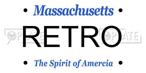 RETRO Massachusetts License Plate