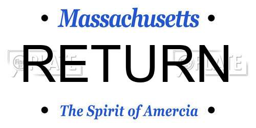 RETURN Massachusetts License Plate