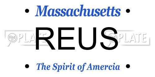 REUS Massachusetts License Plate