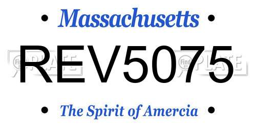 REV5075 Massachusetts License Plate